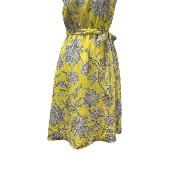 LOFT Trellis Yellow Floral Garden‎ Ruffle Midi Dress Women's XSP - Picture 11 of 13